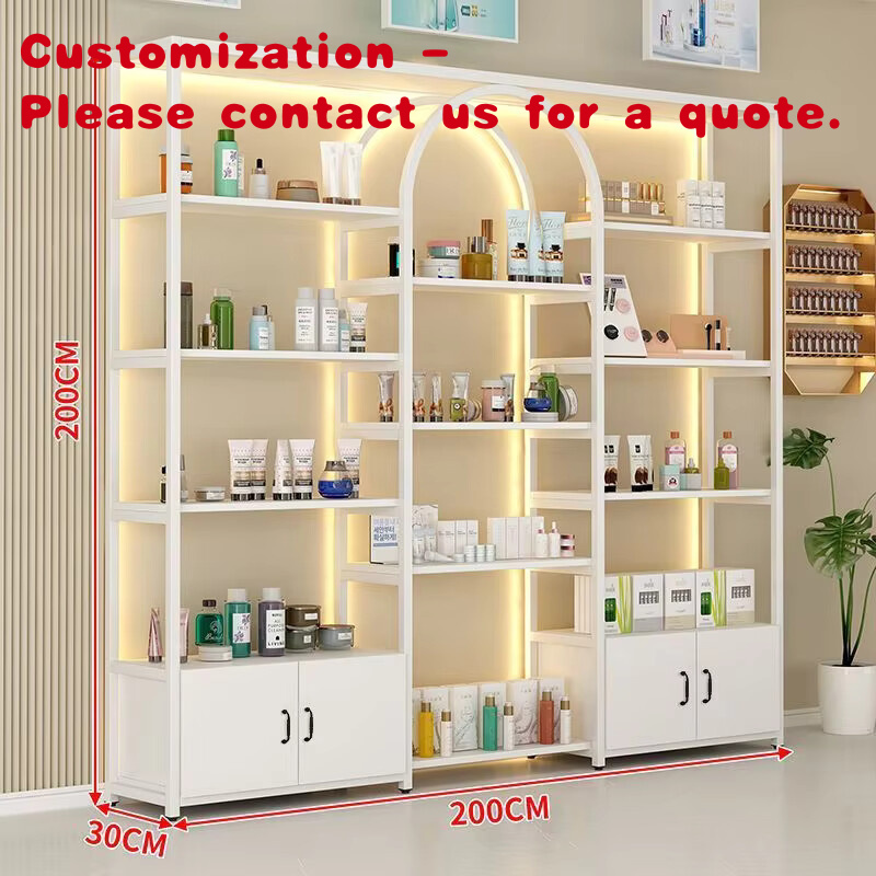 Luxury Skincare Store - カスタム2026高級美容サロン照明付きディスプレイ棚化粧品ネイルスキンケアスタンドキャビネット店舗ディスプレイ棚収納ラック