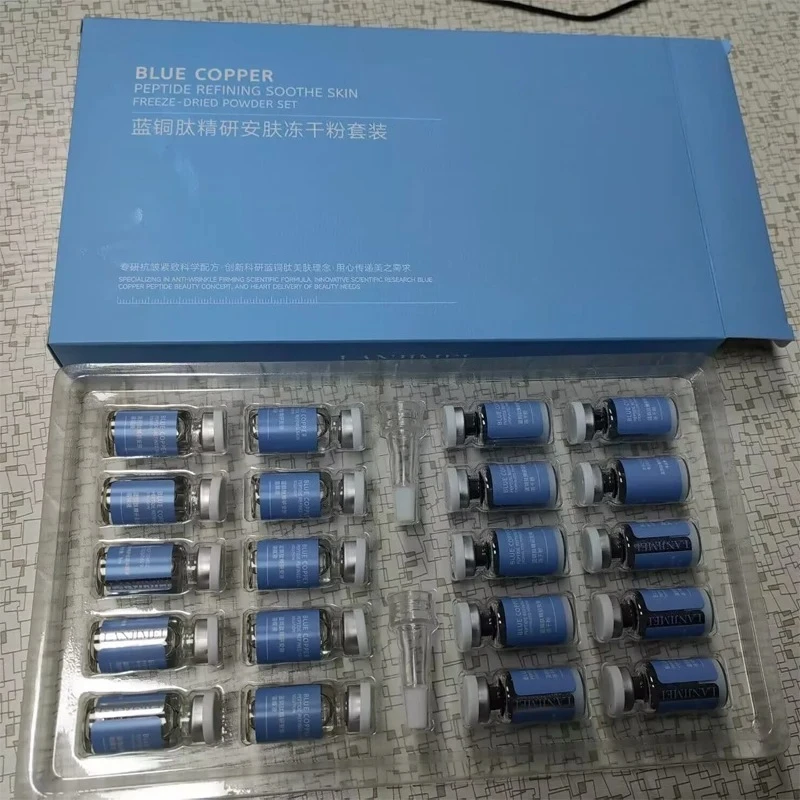Oligopeptide Wrinkle - 20個入りブルーコッパーペプチドフリーズドライパウダーセット オリゴペプチド アンチリンクルエッセンス 毛穴縮小 ニキビ治療 スキンケアセラム