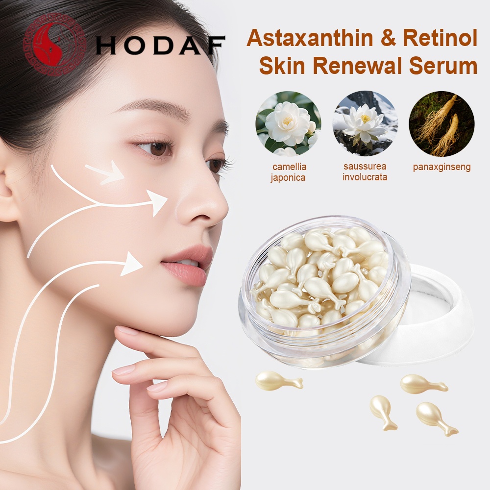 Luxury Skincare Store - HODAF 30カプセル コラーゲンアイケアセラム：シミ、ニキビ跡、しわを軽減し、肌を引き締め、明るくします。ヒアルロン酸セラム。韓国の新スキンケア製品：アスタキサンチン、海藻、レチノール配合の肌再生セラム。