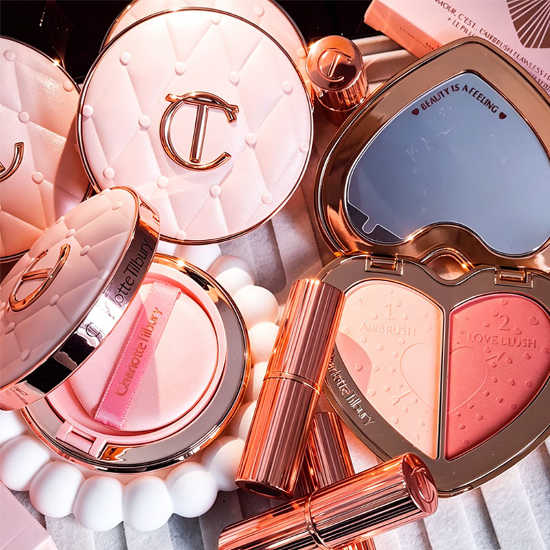 Luxury Skincare Products - ラグジュアリーCTパウダーブラッシャーメイクアップセット ツートンカラー ラブパウダーブラッシャー スターライトパウダーブラッシャー バイカラーディスク マイクロライトエアクッション