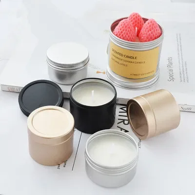Luxury Skincare Box - 高級キャンドルジャー 蓋付き 丸型キャンドル容器 空の収納ボックス DIY軟膏 スキンケア