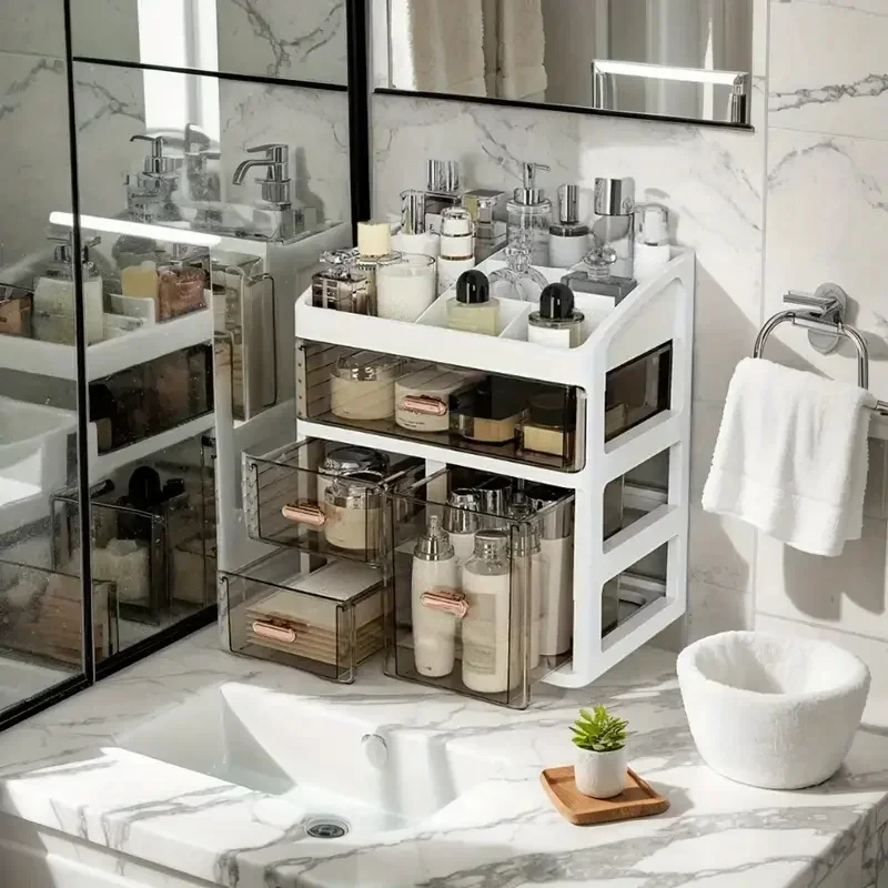 Luxury Skincare Box - 化粧品収納ボックス メイクケース ブラシ 口紅ホルダー スキンケア デスクトップ