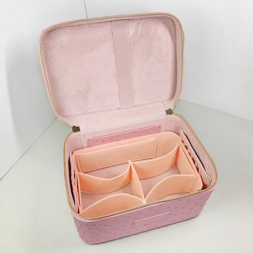 高級ダチョウモックレザー女性用メイクアップバニティバッグ、カ - Luxury Skincare Box のレビューと価格