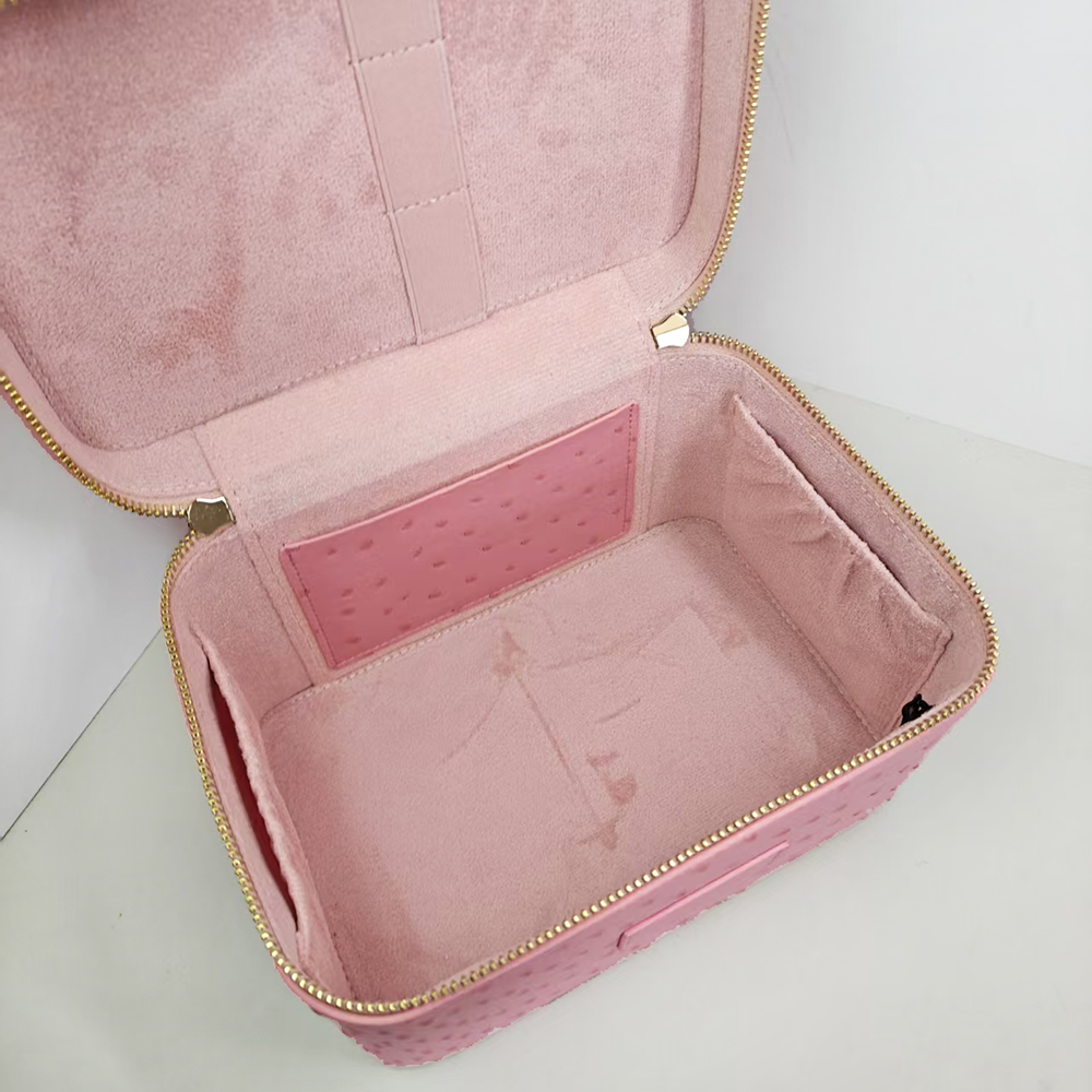 高級ダチョウモックレザー女性用メイクアップバニティバッグ、カ - Luxury Skincare Box のレビューと価格