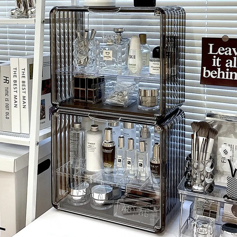 軽贅沢2層アクリル製防塵透明寝室用ドレッサー口紅スキンケア棚 - Luxury Skincare Box のレビューと価格