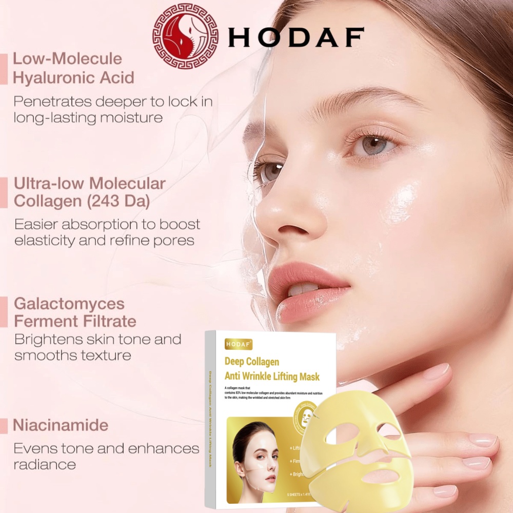 HODAF 5枚入りバイオコラーゲンフェイスマスク 毛穴縮小 - Luxury Skincare Store のレビューと価格