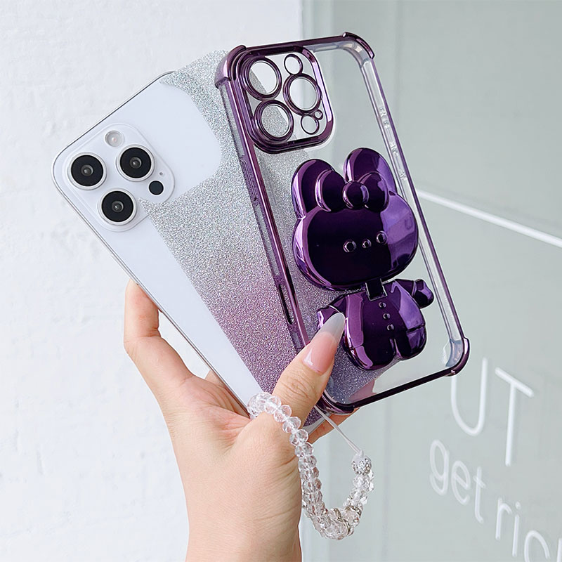 高級耐衝撃スマホケース キュートなウサギメイクアップ回転スタ - Luxury Skincare Products のレビューと価格