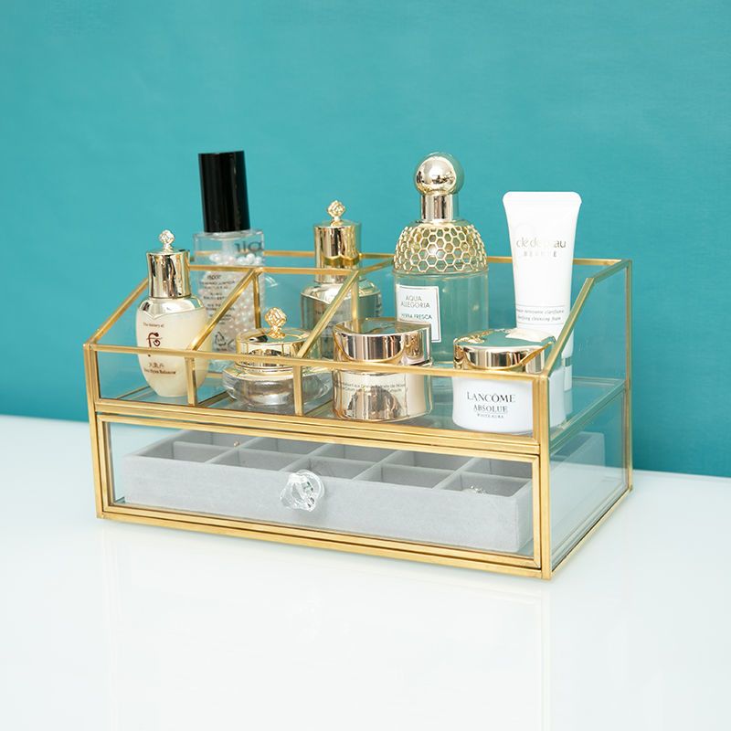 北欧ライト高級ガラス化粧品収納ボックスドレッサーデスクトップ - Luxury Skincare Box のレビューと価格