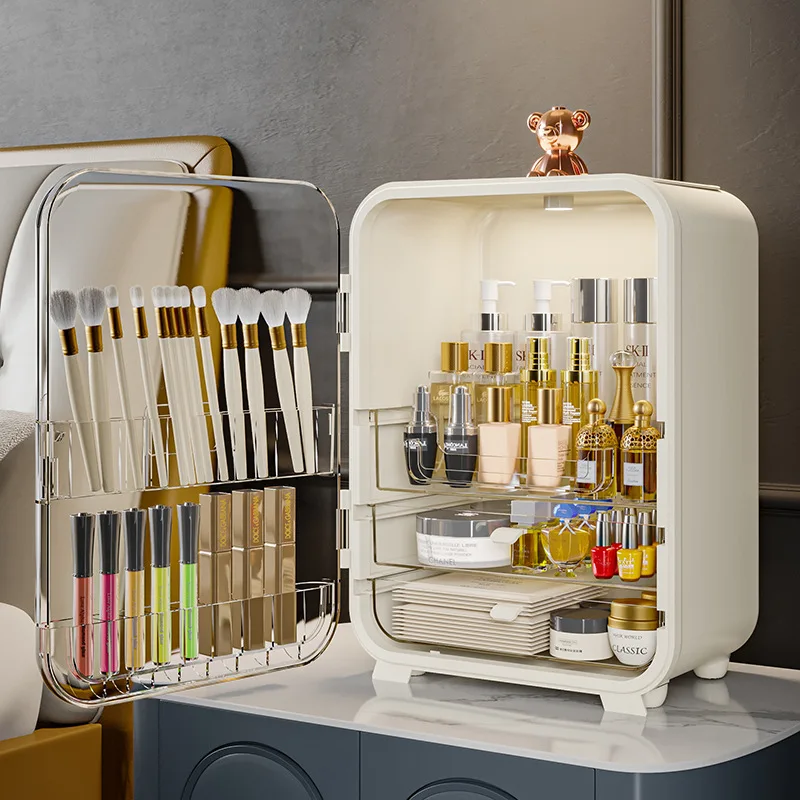 北欧風高級デスクトップ化粧品収納ボックス LEDライト付きミ - Luxury Skincare Makeup のレビューと価格