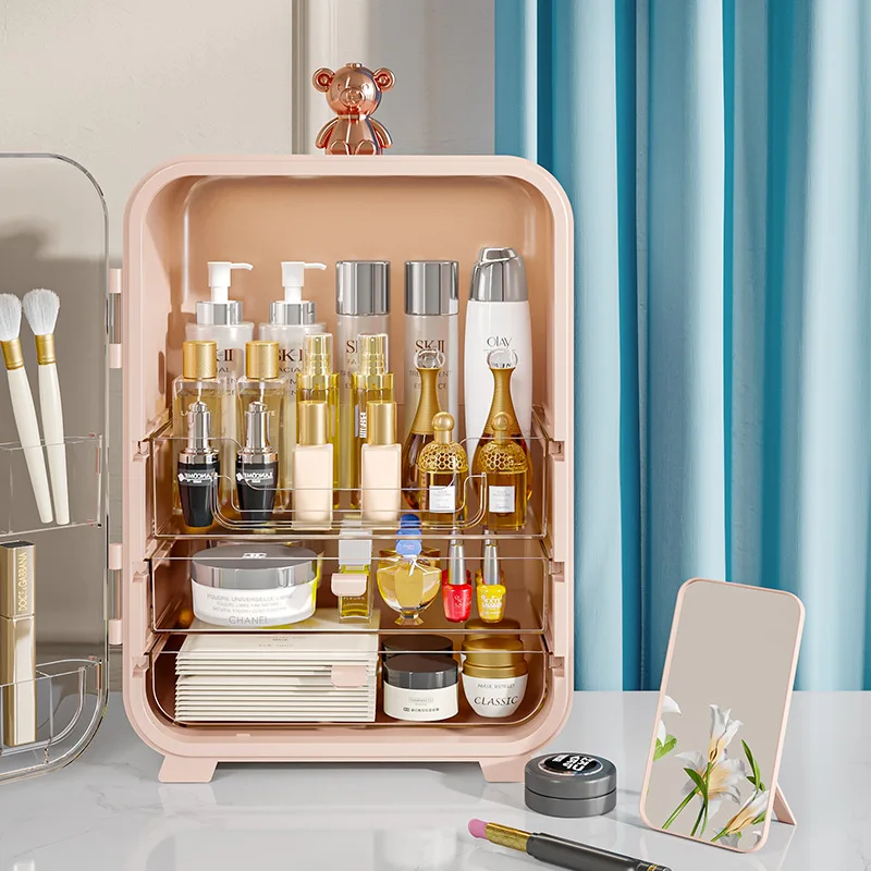 北欧風高級デスクトップ化粧品収納ボックス LEDライト付きミ - Luxury Skincare Makeup のレビューと価格