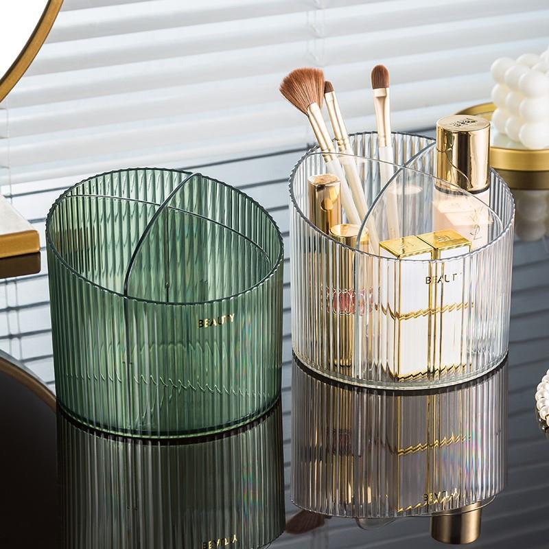 デスクトップ用高級透明収納ボックス、前面が低い背面が高い仕切 - Luxury Skincare Box のレビューと価格