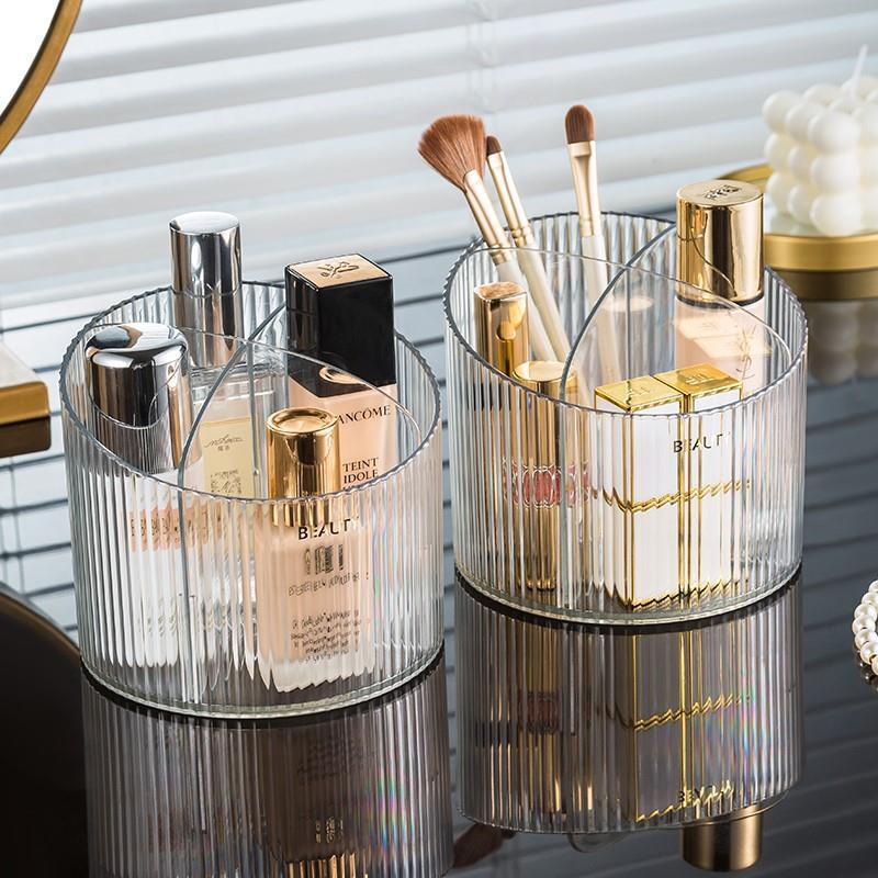 デスクトップ用高級透明収納ボックス、前面が低い背面が高い仕切 - Luxury Skincare Box のレビューと価格