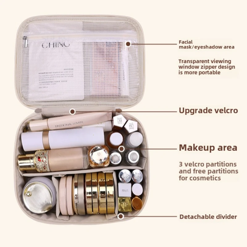 新しい女性用大容量化粧ポーチ、ポータブル高級トラベルメイクア - Luxury Skincare Box のレビューと価格