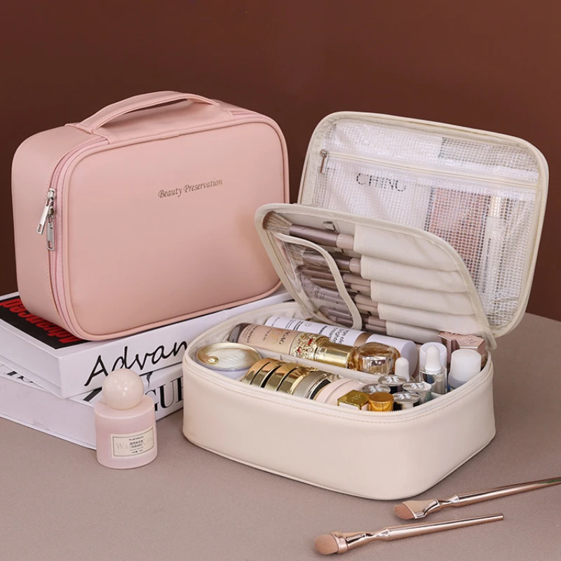 新しい女性用大容量化粧ポーチ、ポータブル高級トラベルメイクア - Luxury Skincare Box のレビューと価格